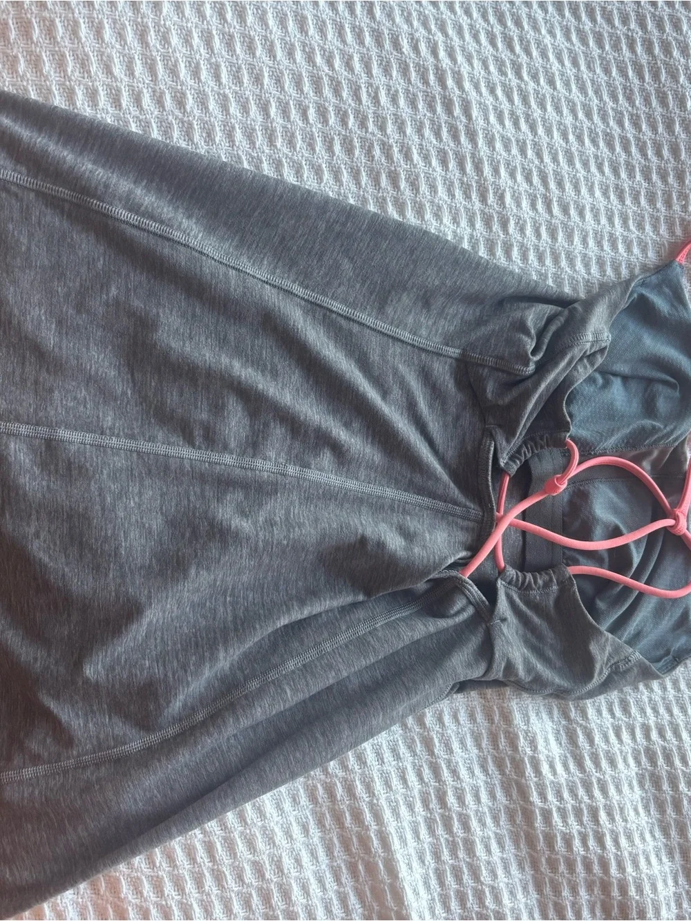 lululemon athletica Heather Gray Camisole with Pink Straps